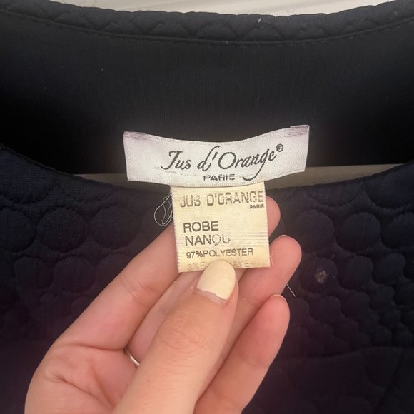 Vintage Jus D'Orange Paris Midi A-Line Work Dress in Navy - Picture 4 of 4